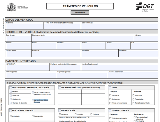 DGT tramites vehiculos